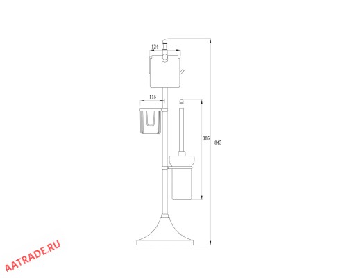 Многофункциональная напольная стойка с держателем для т/бумаги, освежителя и ершика Ganzer GZ30037-E