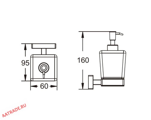 Дозатор для жидкого мыла стеклянный Vieir V5007