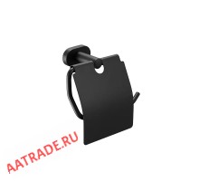 Держатель для туалетной бумаги с крышкой Vieir V5109-C черный
