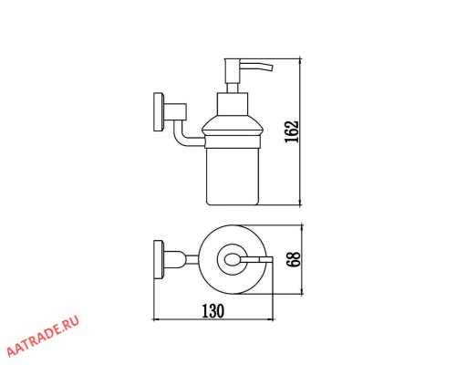 Дозатор для жидкого мыла с настенным держателем Savol S-009531