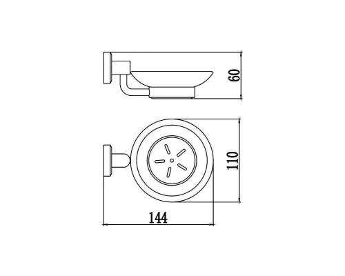 Мыльница стеклянная с настенным держателем Savol S-009559 хром