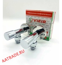 Кран угловой для полотенцесушителя хром 1/2НР х 1/2НР с отражателями Vieir VR2033