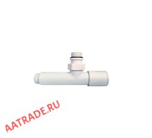 Кран угловой для полотенцесушителя хром 1/2НР х 1/2НР с отражателями Vieir VR2033-F белый