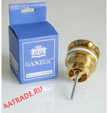 Донный клапан для раковины 1*1/4 Ganzer F-09S матовое золото