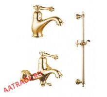 Комплект смесителей в ванную комнату (3 в 1) GANZER SILESTIS GZ77037E (золото)