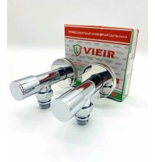 Кран угловой для полотенцесушителя хром 1/2НР х 1/2НР с отражателями Vieir VR2033