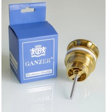 Донный клапан для раковины 1*1/4 Ganzer F-09S матовое золото